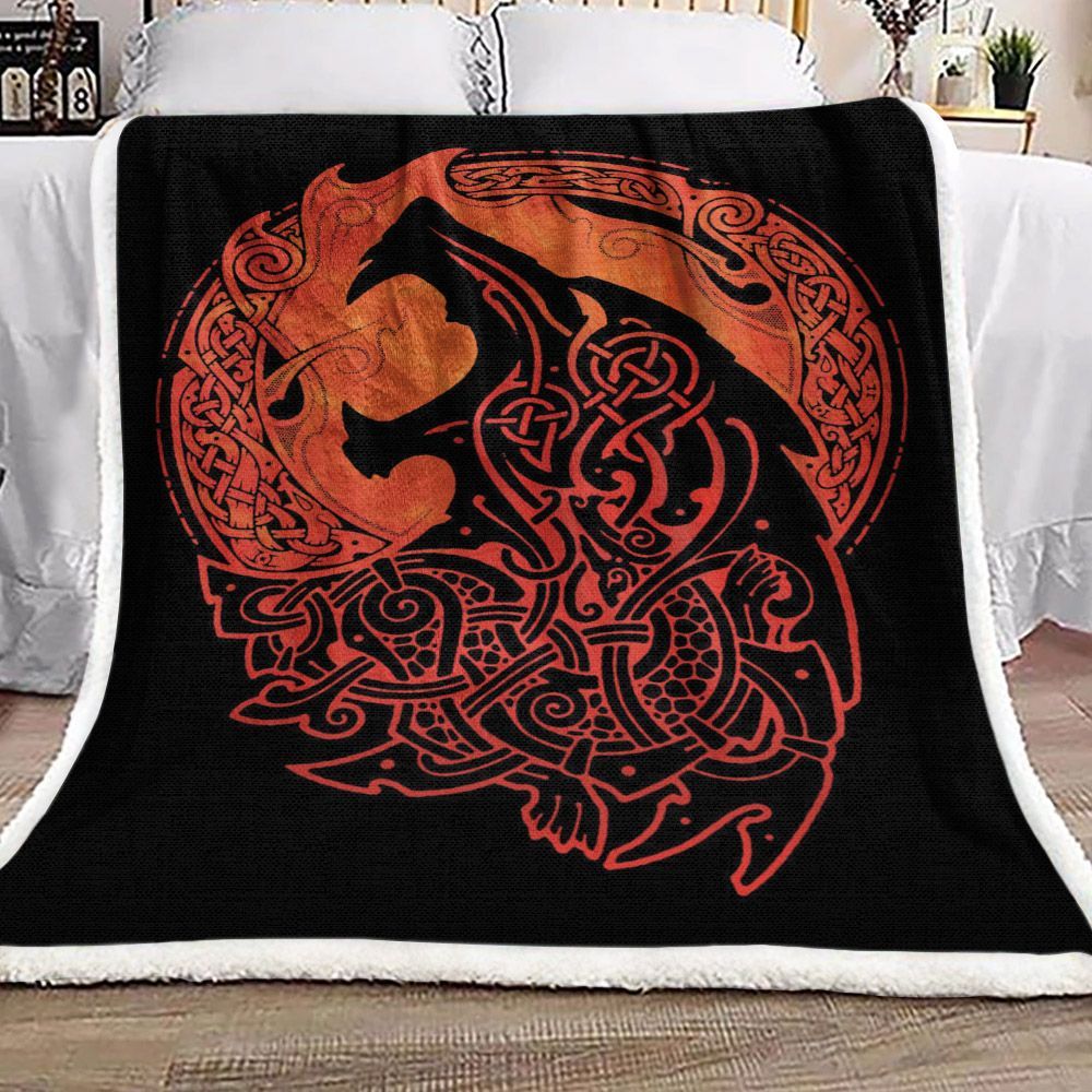 Wolf Sherpa Fleece Blanket