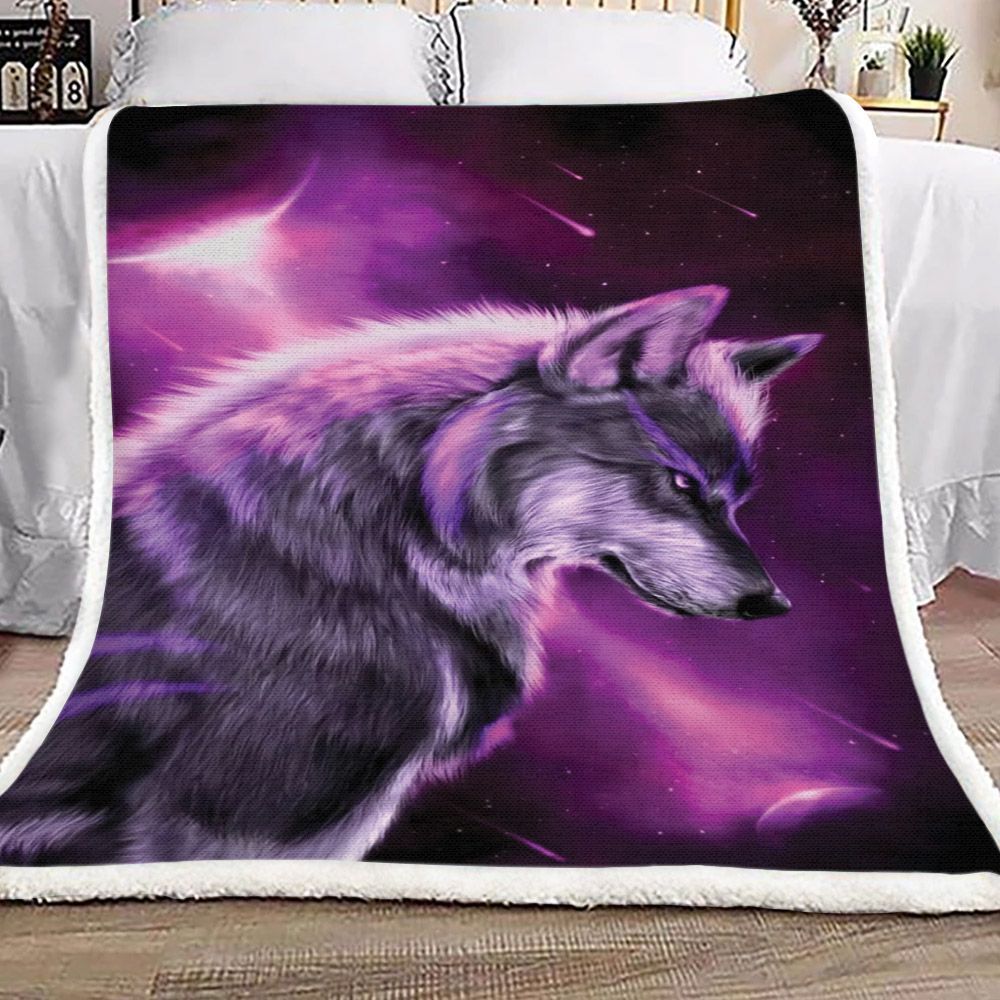 Wolf Sherpa Fleece Blanket