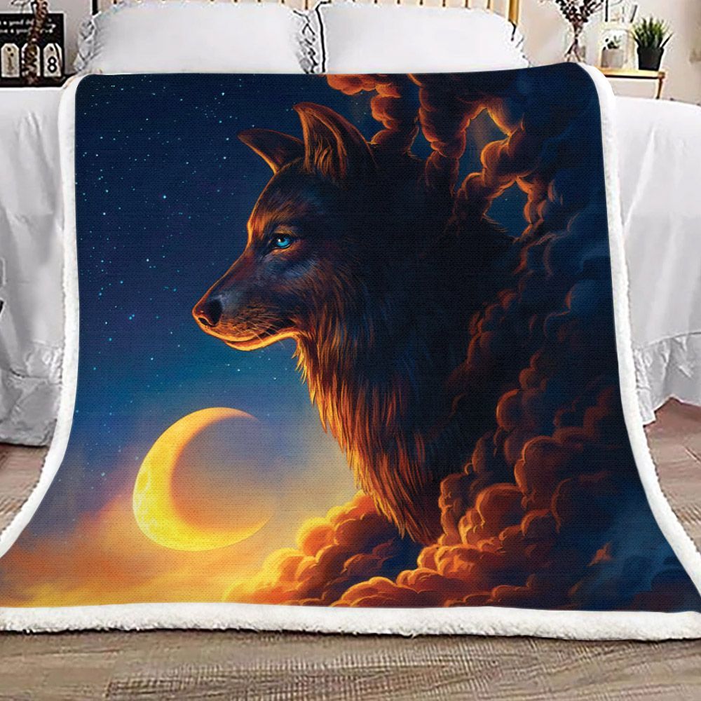 Wolf Sherpa Fleece Blanket