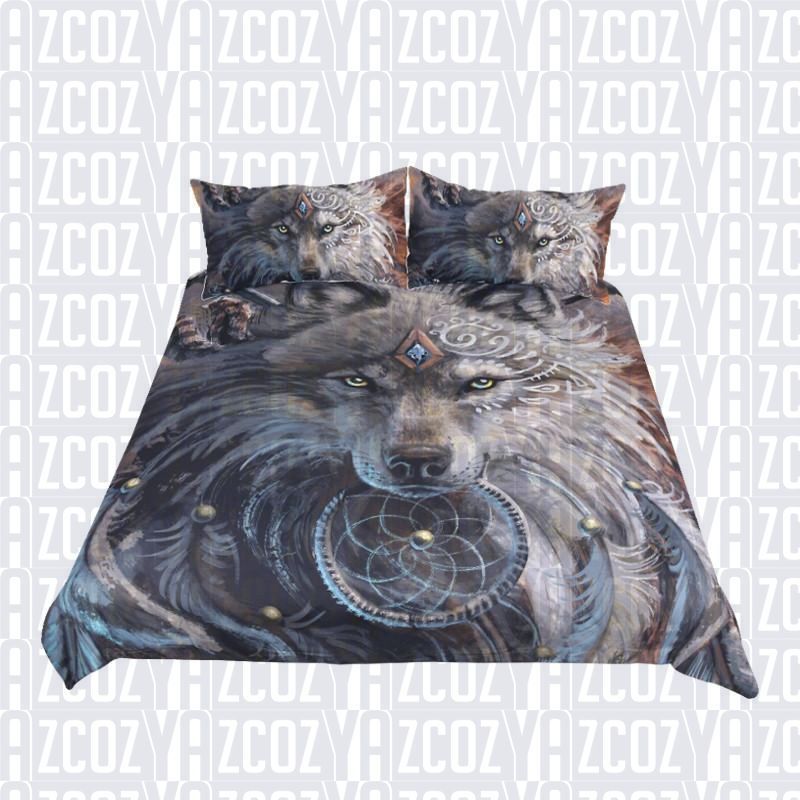 Wolf Warrior Art Wolf With Dreamcatcher Bedding Set