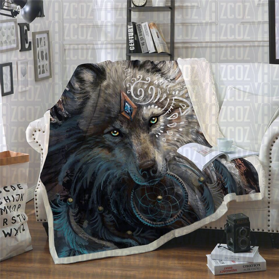 Wolf Warrior Sherpa Fleece Blanket