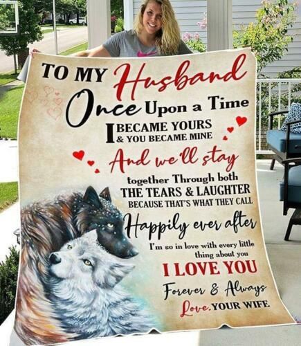 Wolf Wife To My Husband I Love You Forever Sherpa Fleece Blanket