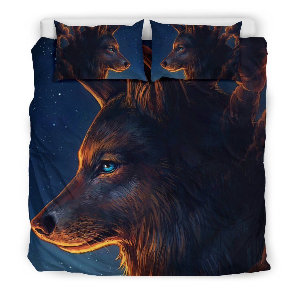 Wolf With Blue Eyes Bedding Set