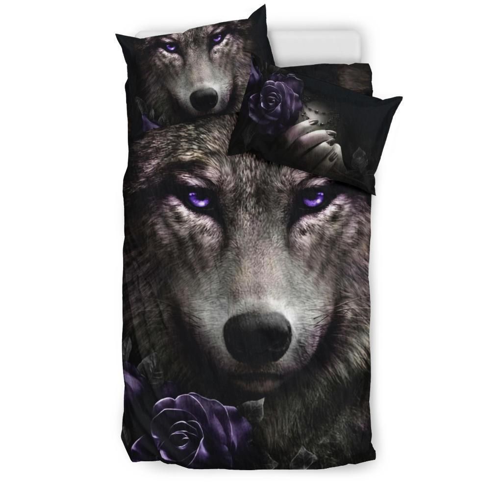 Wolf With Purple Eyes Bedding Set