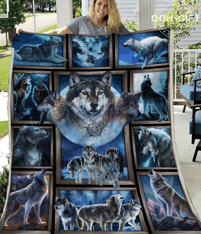 Wolf Withc Sherpa Fleece Blanket