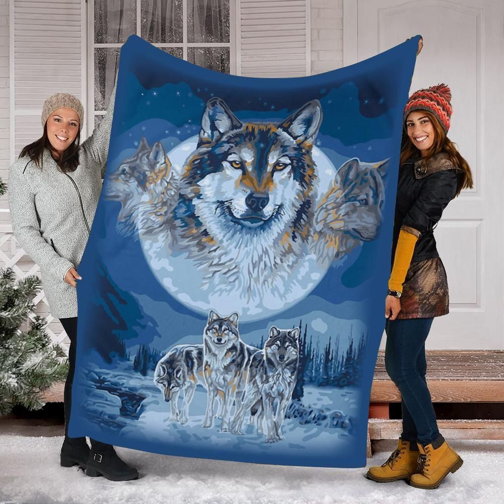 Wolf Wolves Sherpa Fleece Blanket