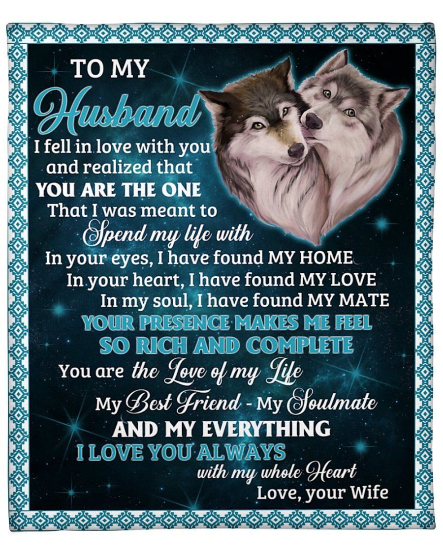 Wolf Your Presence Makes Me Feel So Rich To Husband Fleece Blanket Fleece Blanket