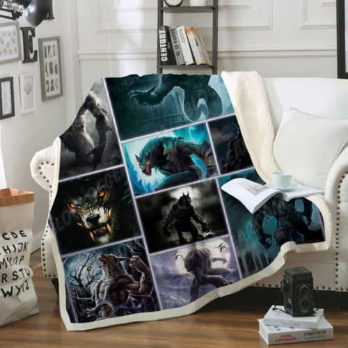 Wolfman Sherpa Fleece Blanket