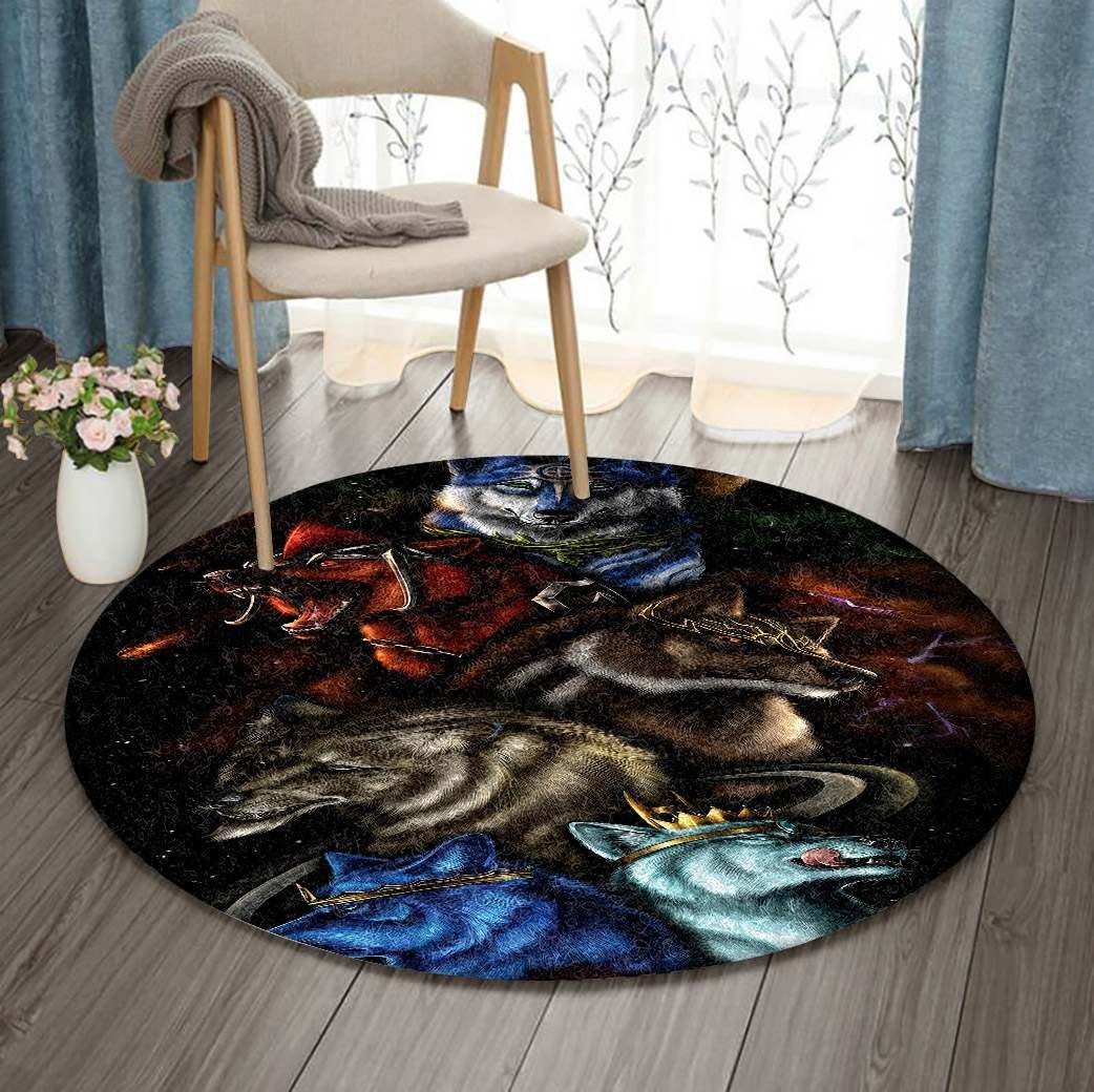 Wolves Round Carpet