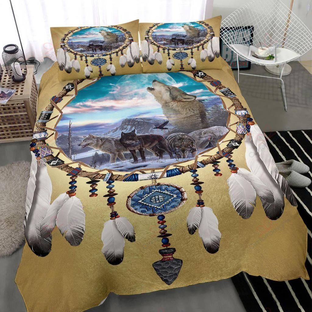 Wolves Dreamcatcher Native American Bedding Set