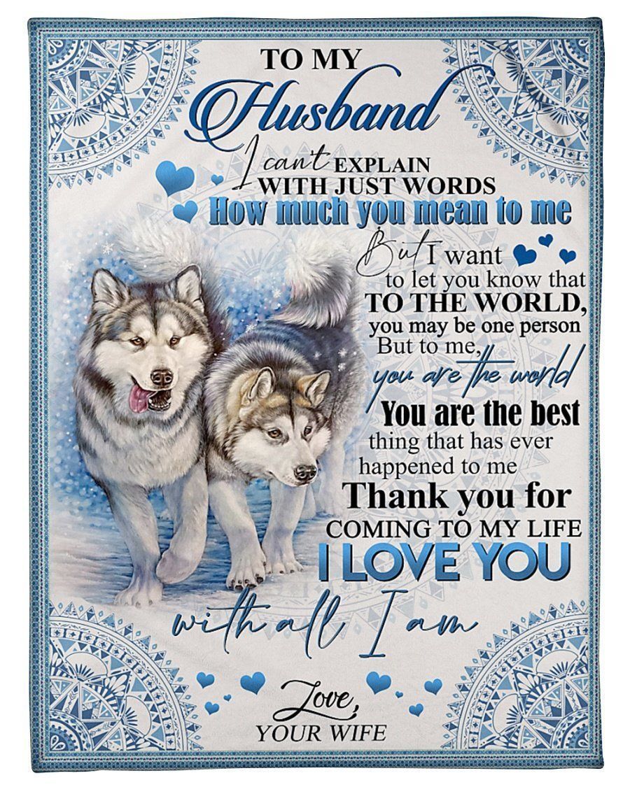 Wolves To My Husband Thanks For Coming To My Life Fleece Blanket