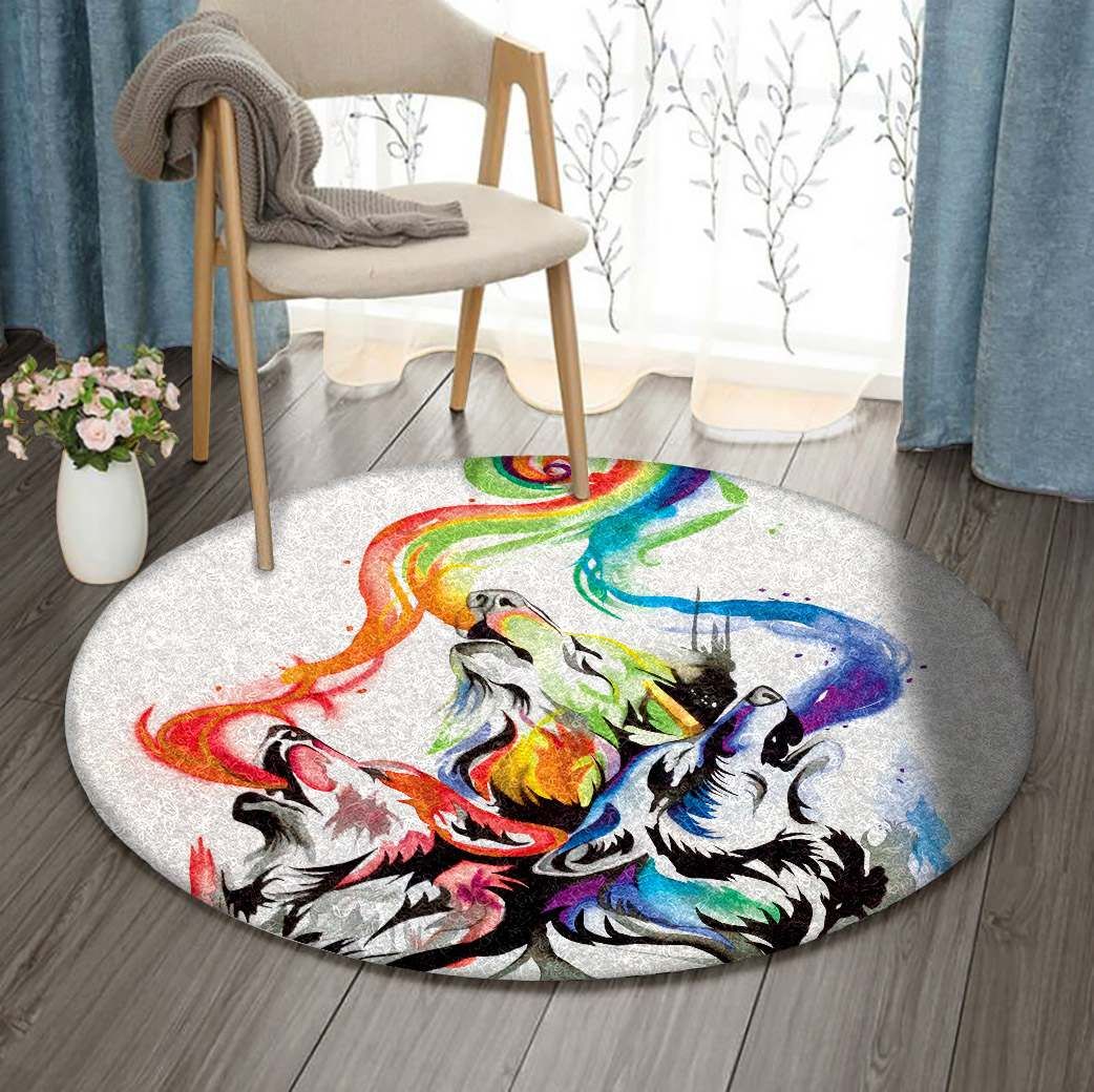 Wolves Round Carpet