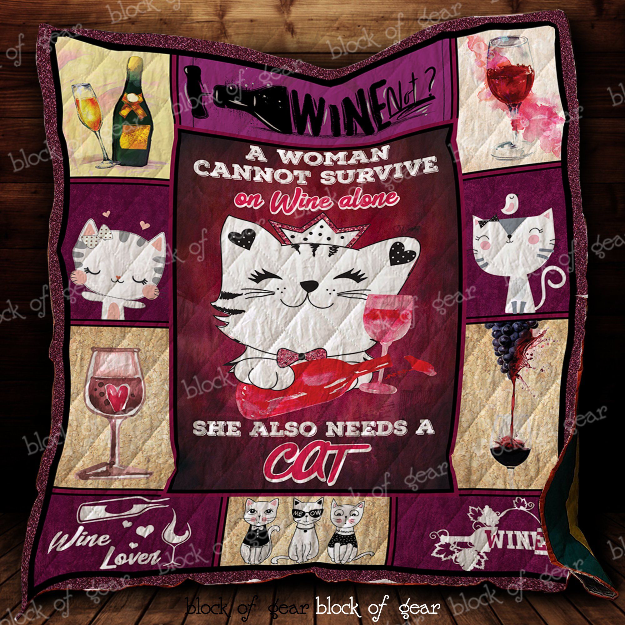 Woman Wine And Cat Quilt D400 Dhc11121406Dd