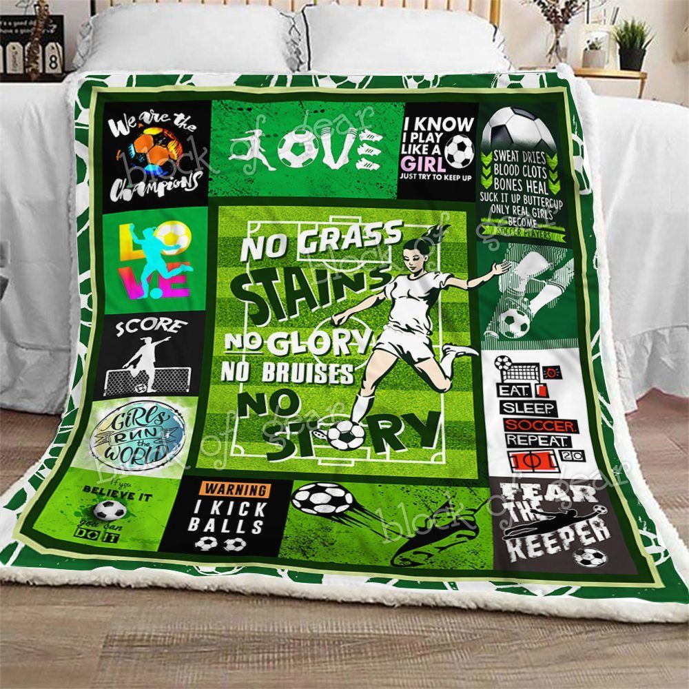 Womens Soccer Sherpa Fleece Blanket