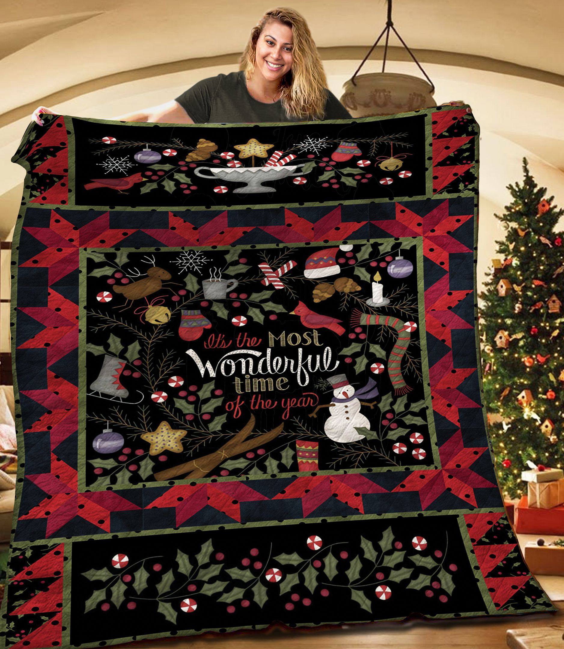 Wonderful Christmas TNT171110NH Quilt Blanket