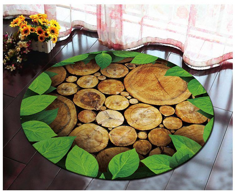 Wood Round Carpet
