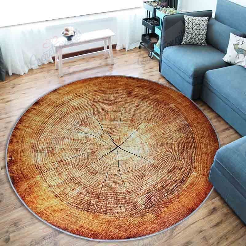 Wood Grain Round Carpet