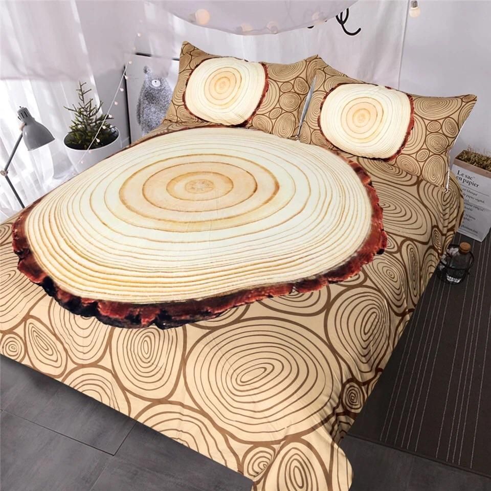 Wood Tree Rings Bedding Set
