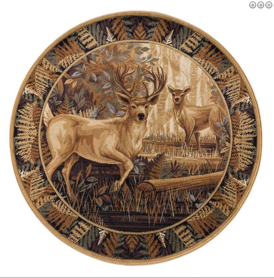 Woodland Deer Round Carpet