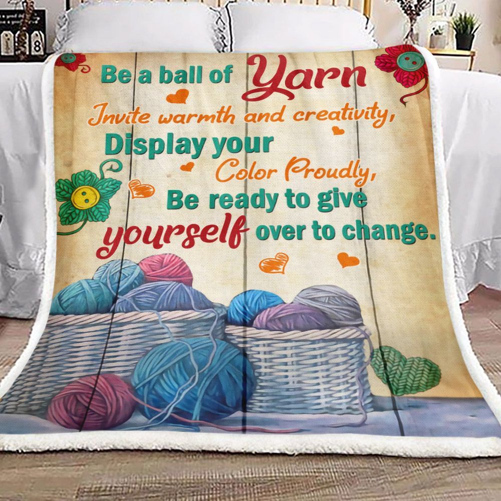Wool Roll Be A Ball Of Yarn Knitting Sherpa Fleece Blanket