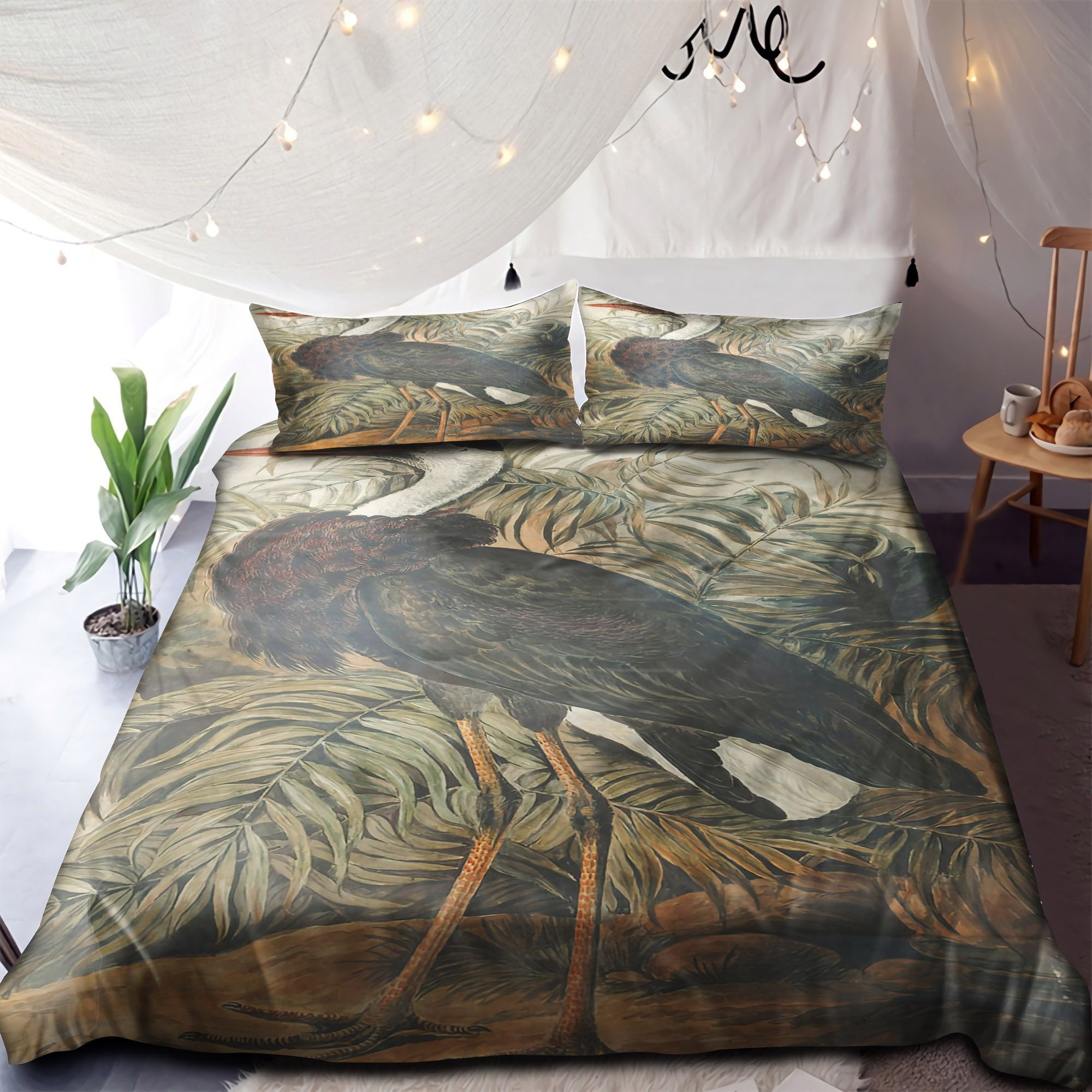 Woolly Necked Stork Bedding Set
