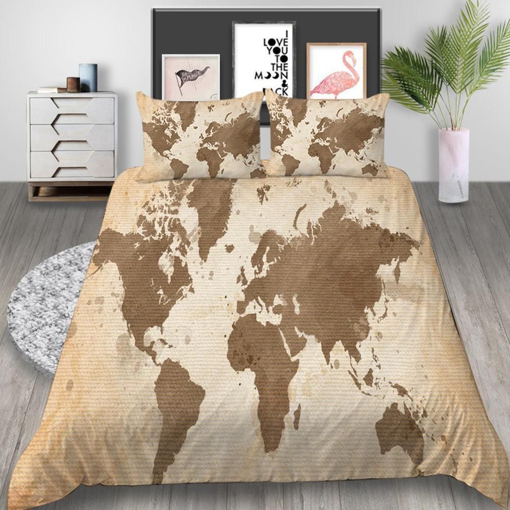 Word Map Retro Printed Bedding Set