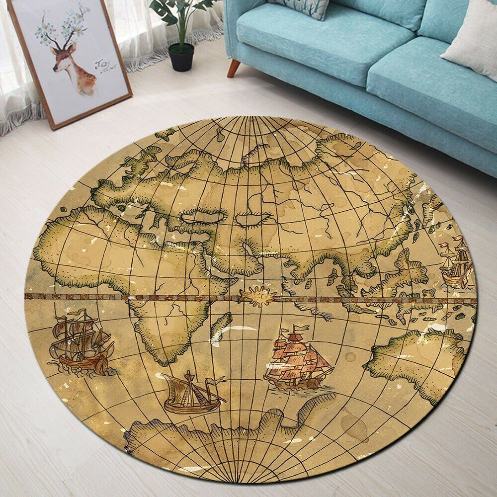 World Atlas Round Carpet