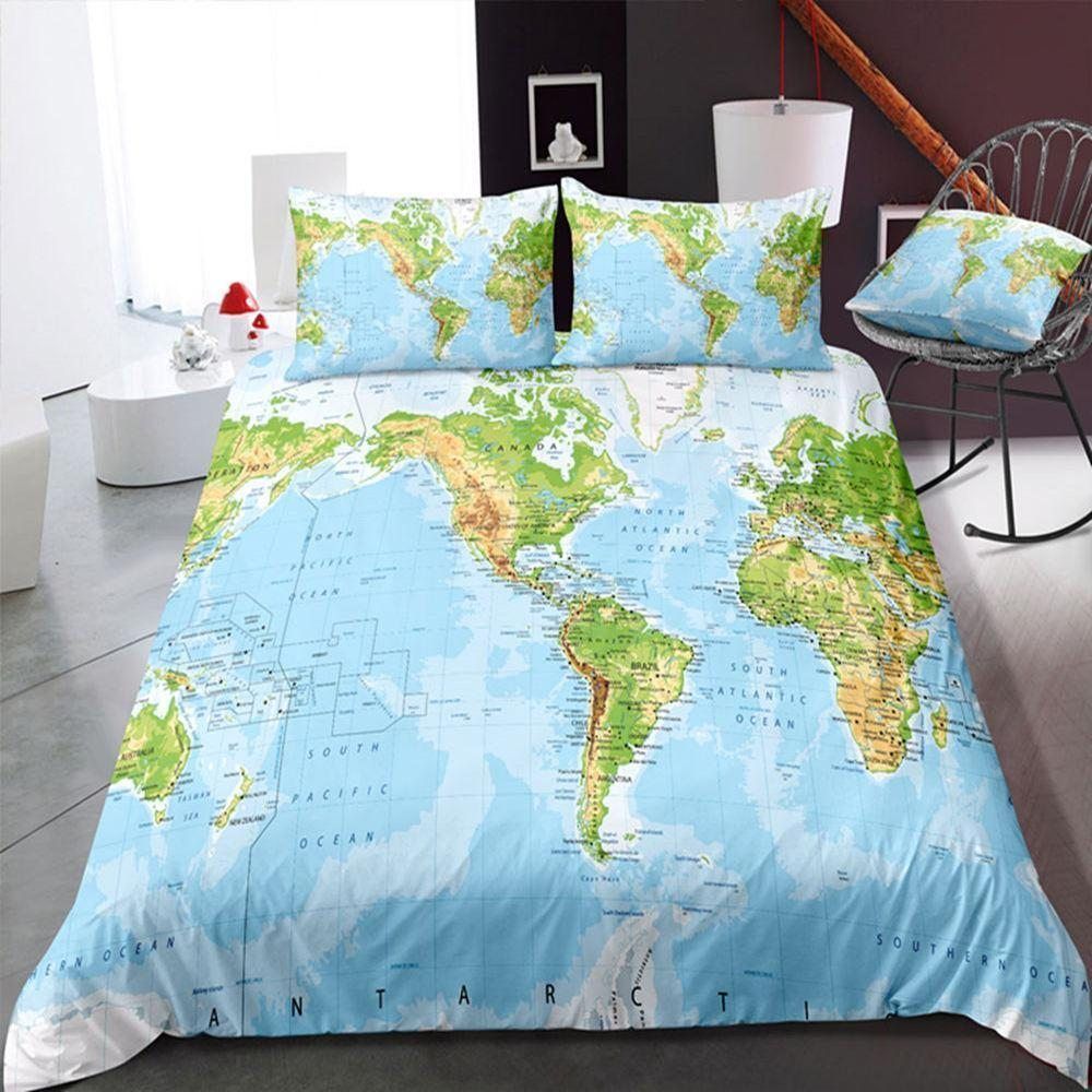 World Map Ancient Bedding Set