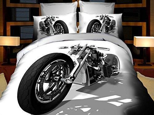 World Of Cotton Black Chopper Cruiser 3d Premium Bedding Set