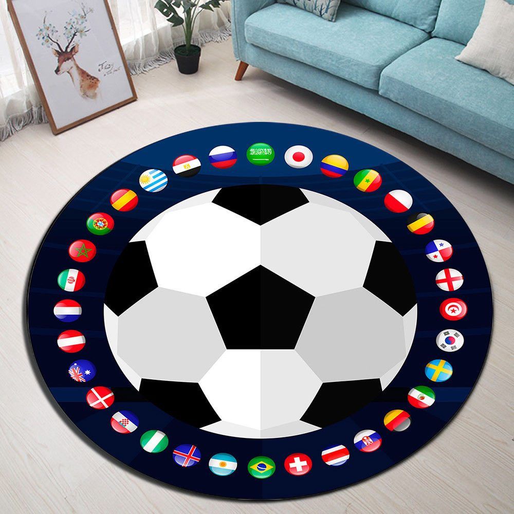 World Soccer Round Carpet
