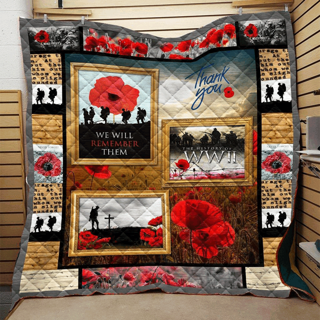World War Ii Veterans Poppy Soldier Quilt Blanket Blanket Dhc09121309Dd