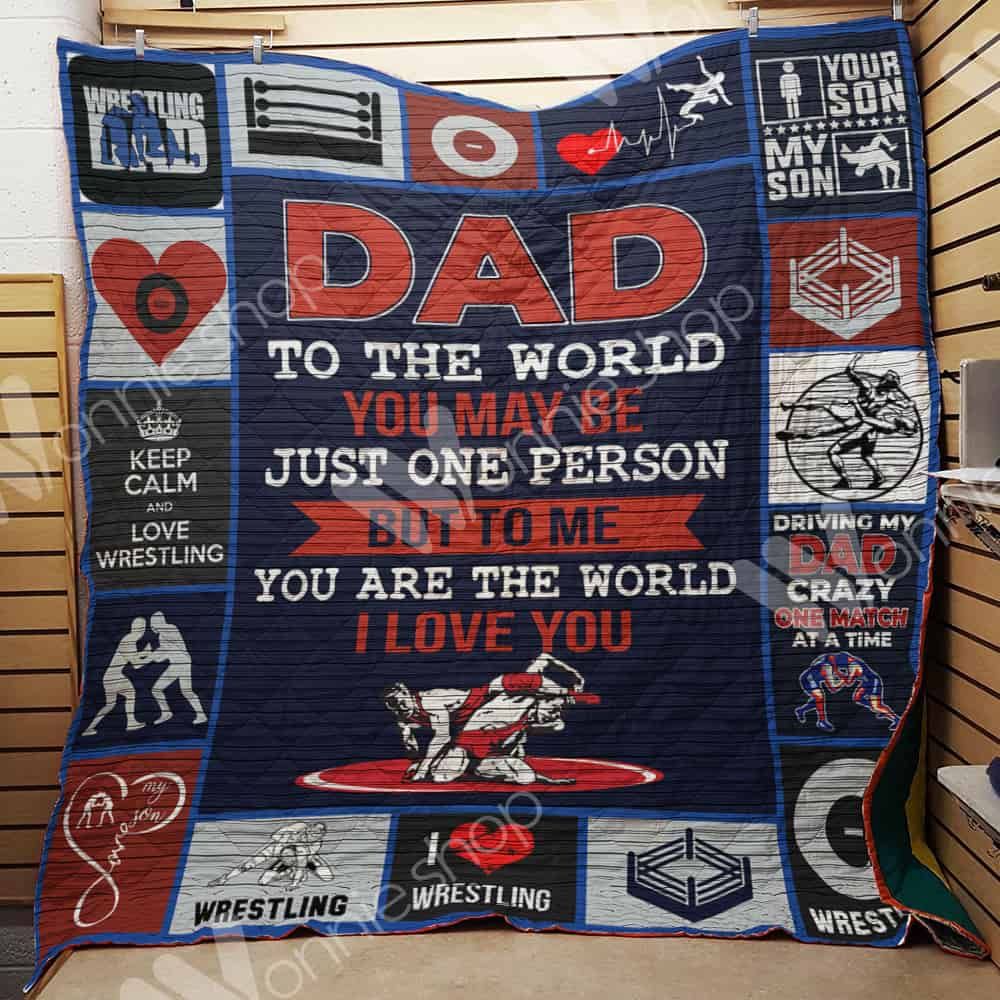Wrestling Dad Quilt Blanket DHC1102461TD