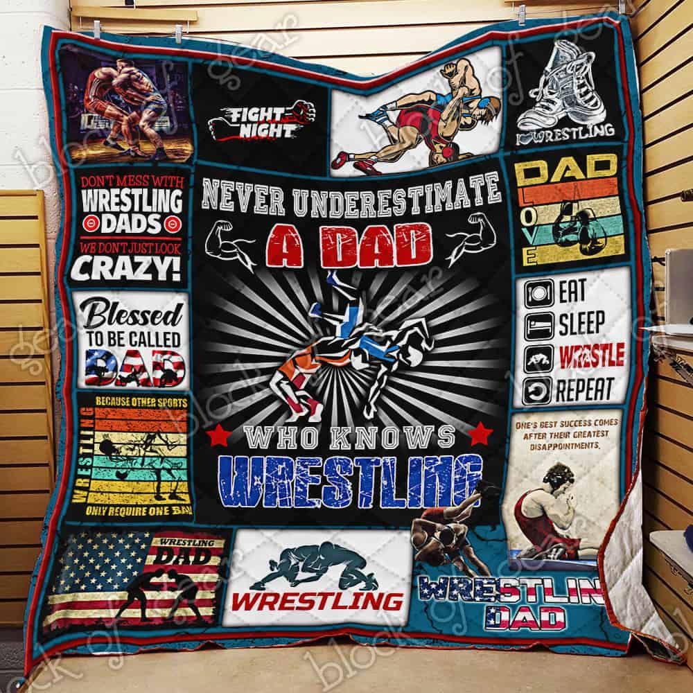 Wretling Dad CL19101002MDQ Quilt Blanket