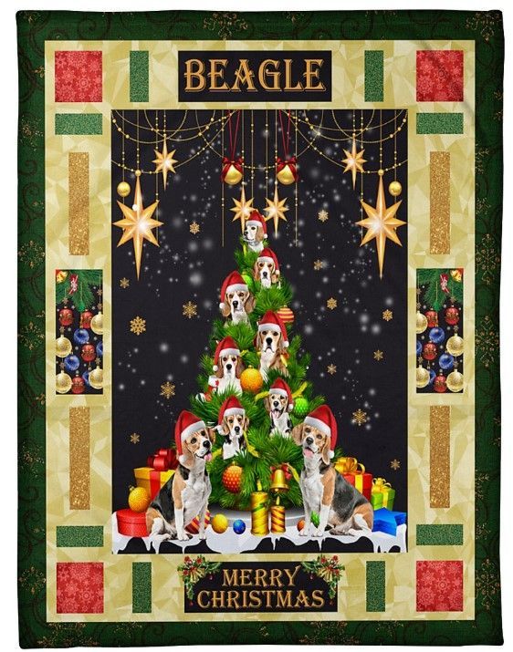 Xmas Beagle Sherpa Fleece Blanket