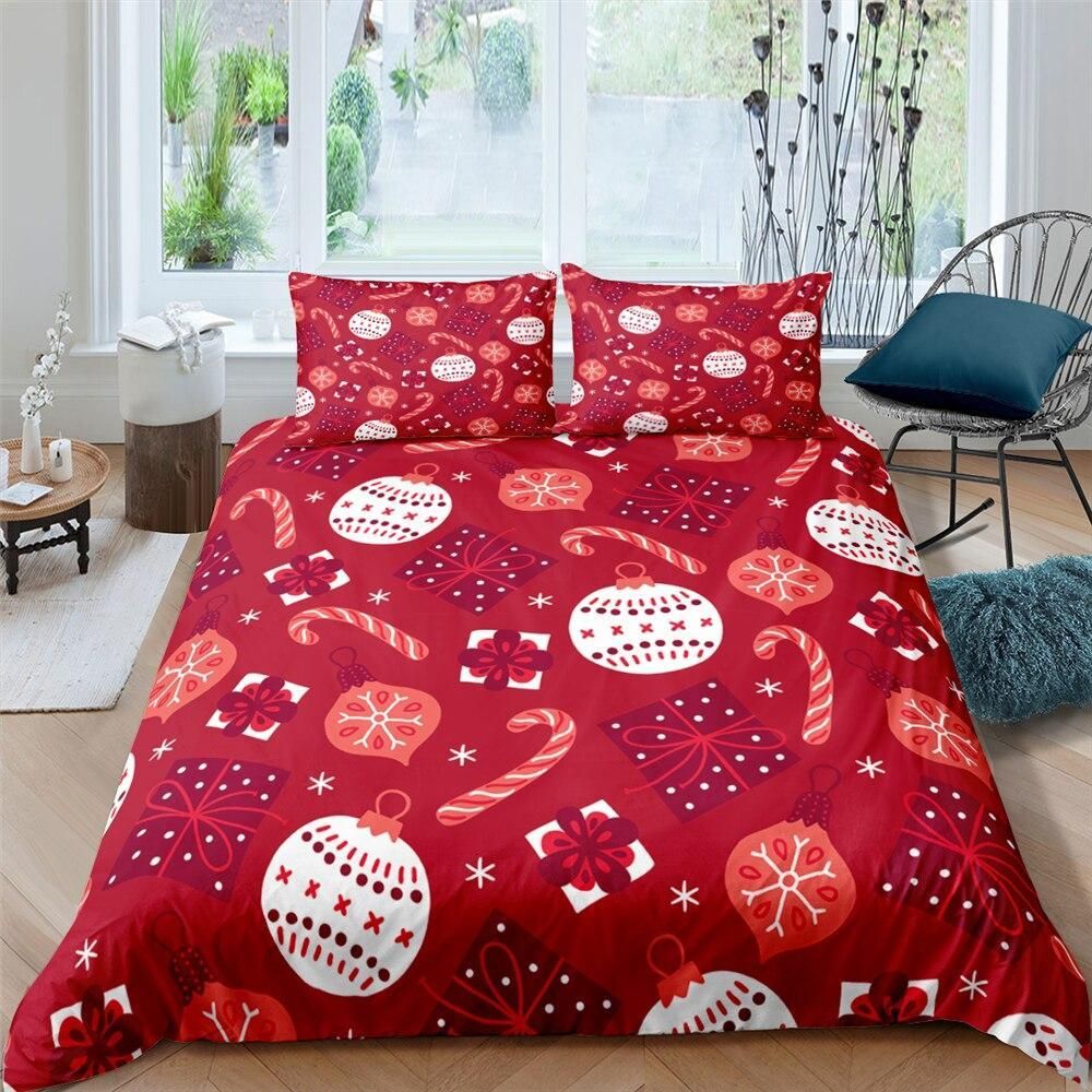 Xmas Decorations Red Bedding Set