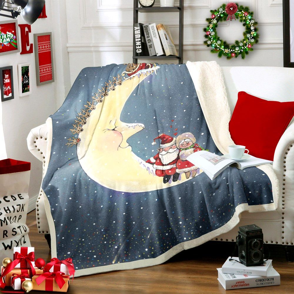Xmas Santa Claus Sherpa Fleece Blanket