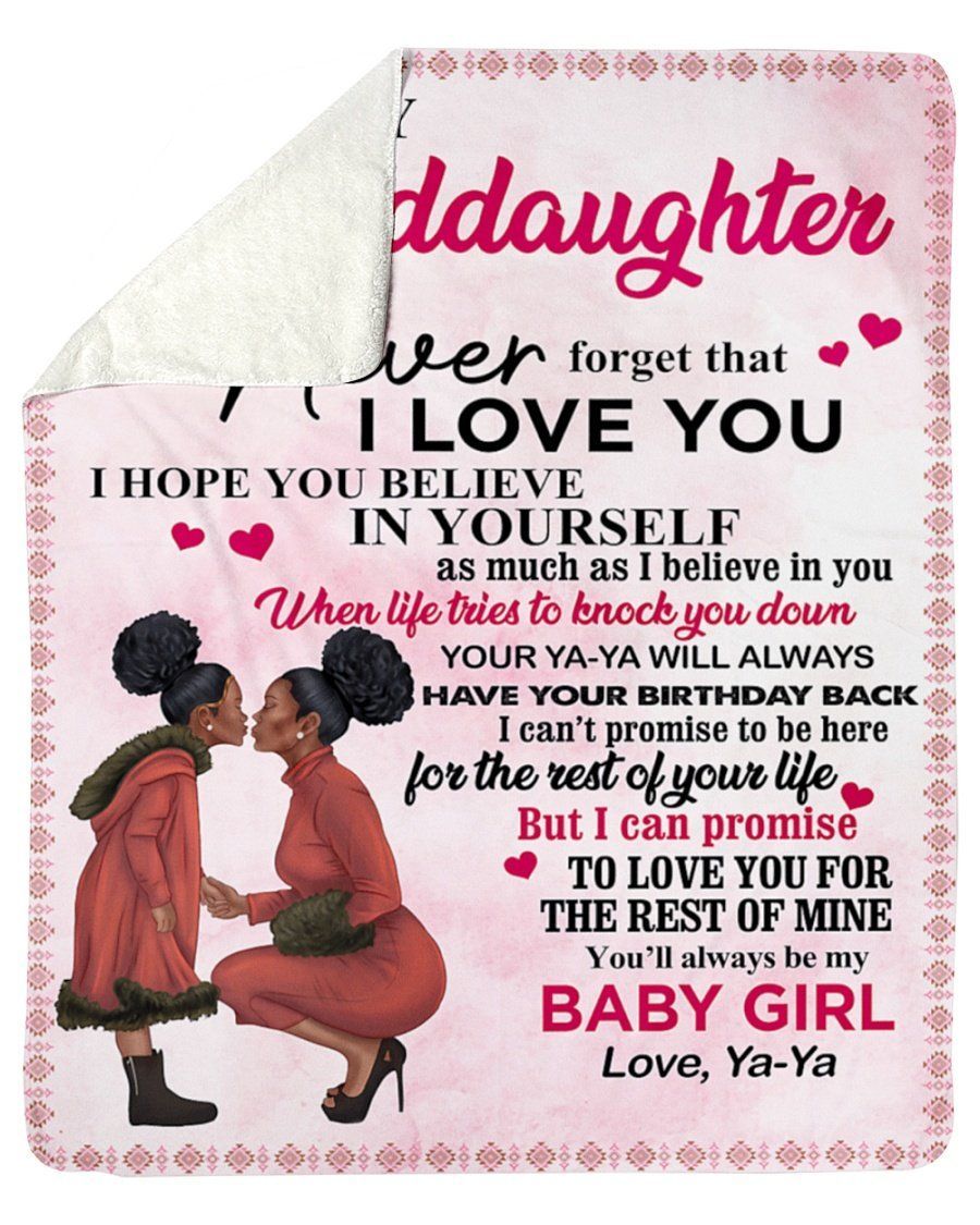 Ya Ya To My Granddaughter Never Forget That I Love You Fleece Blanket Sherpa Blanket