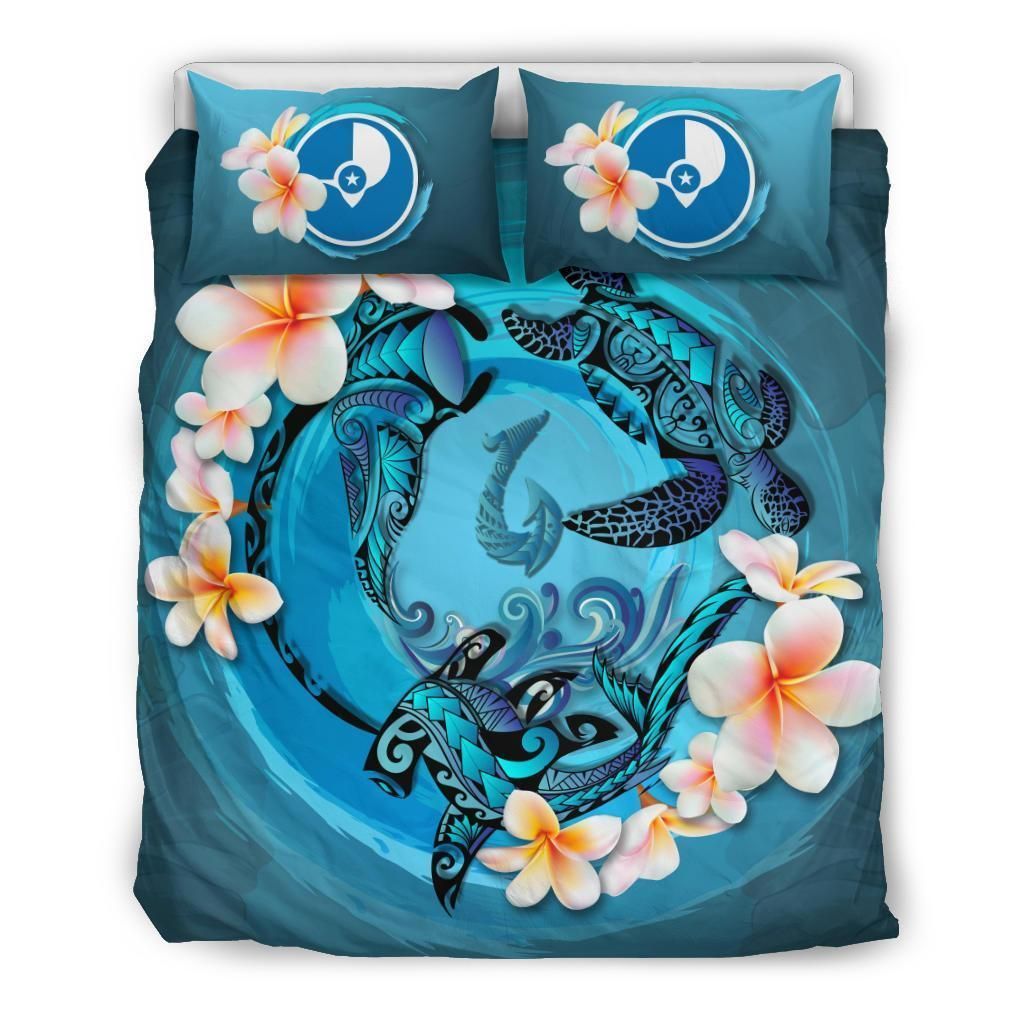 Yap Blue Plumeria Animal Tattoo Bedding Set