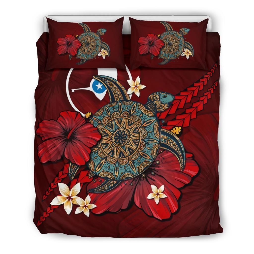 Yap Red Turtle Tribal Bedding Set