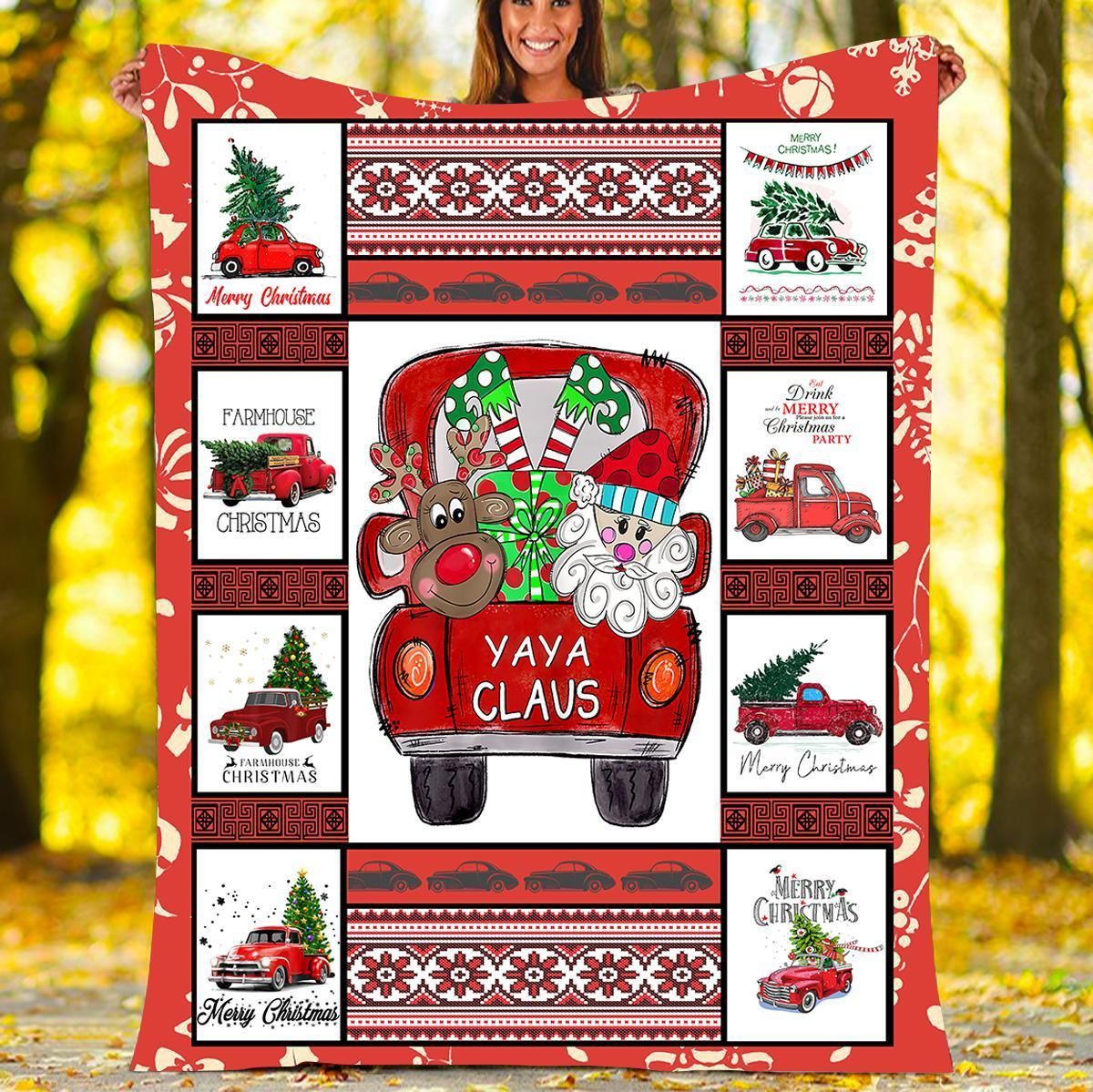 Yaya Claus Christmas Sherpa Fleece Blanket