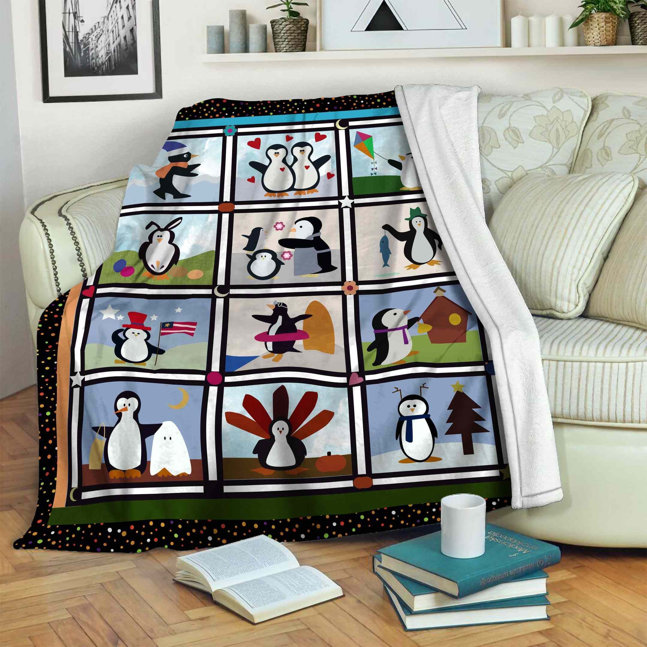 Year Of Penguin Sherpa Fleece Blanket