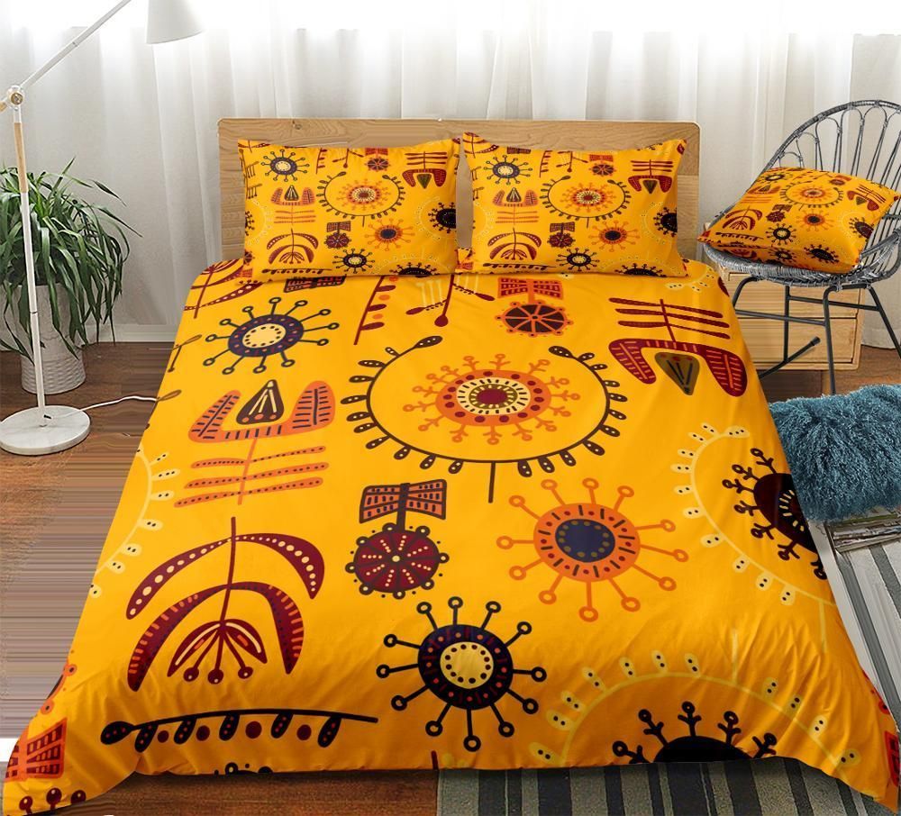 Yellow African Ethnic Bedding Set