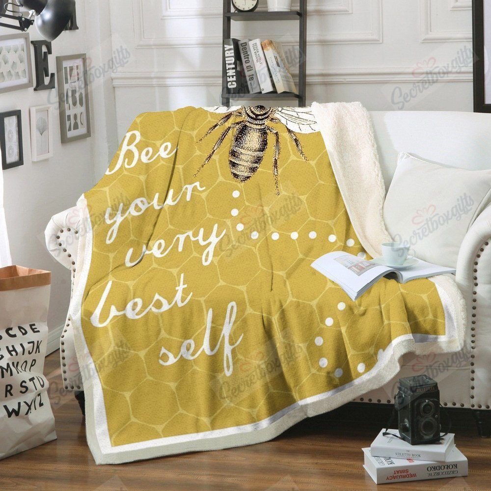 Yellow Bee Fleece Blanket