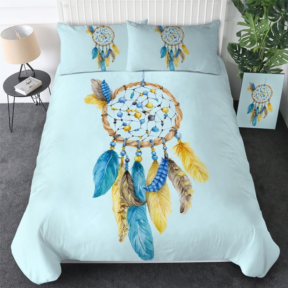 Yellow Blue Dreamcatcher Bedding Set
