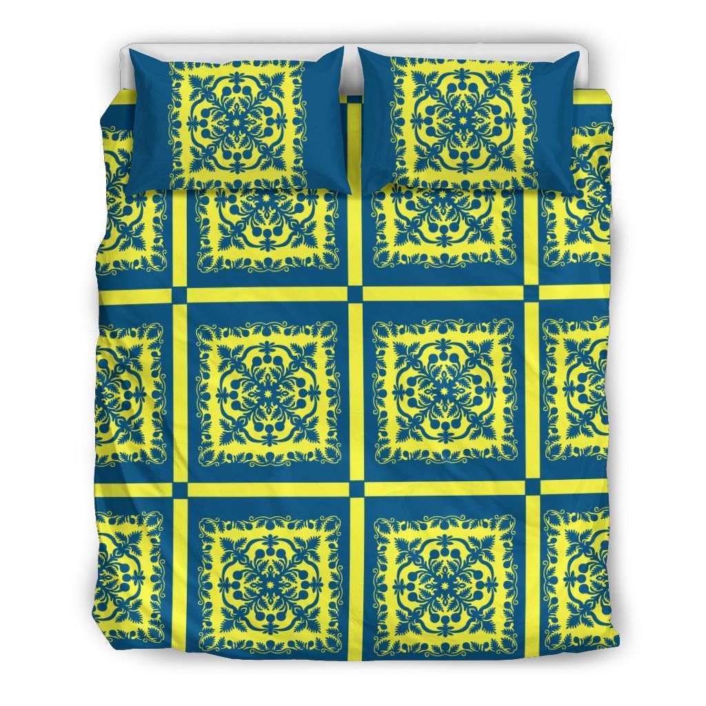 Yellow Blue Hawaii Royal Bedding Set