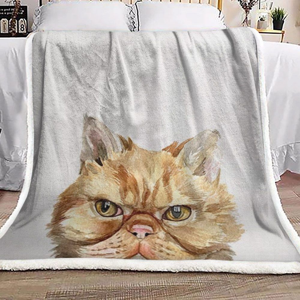 Yellow Cat Sherpa Fleece Blanket