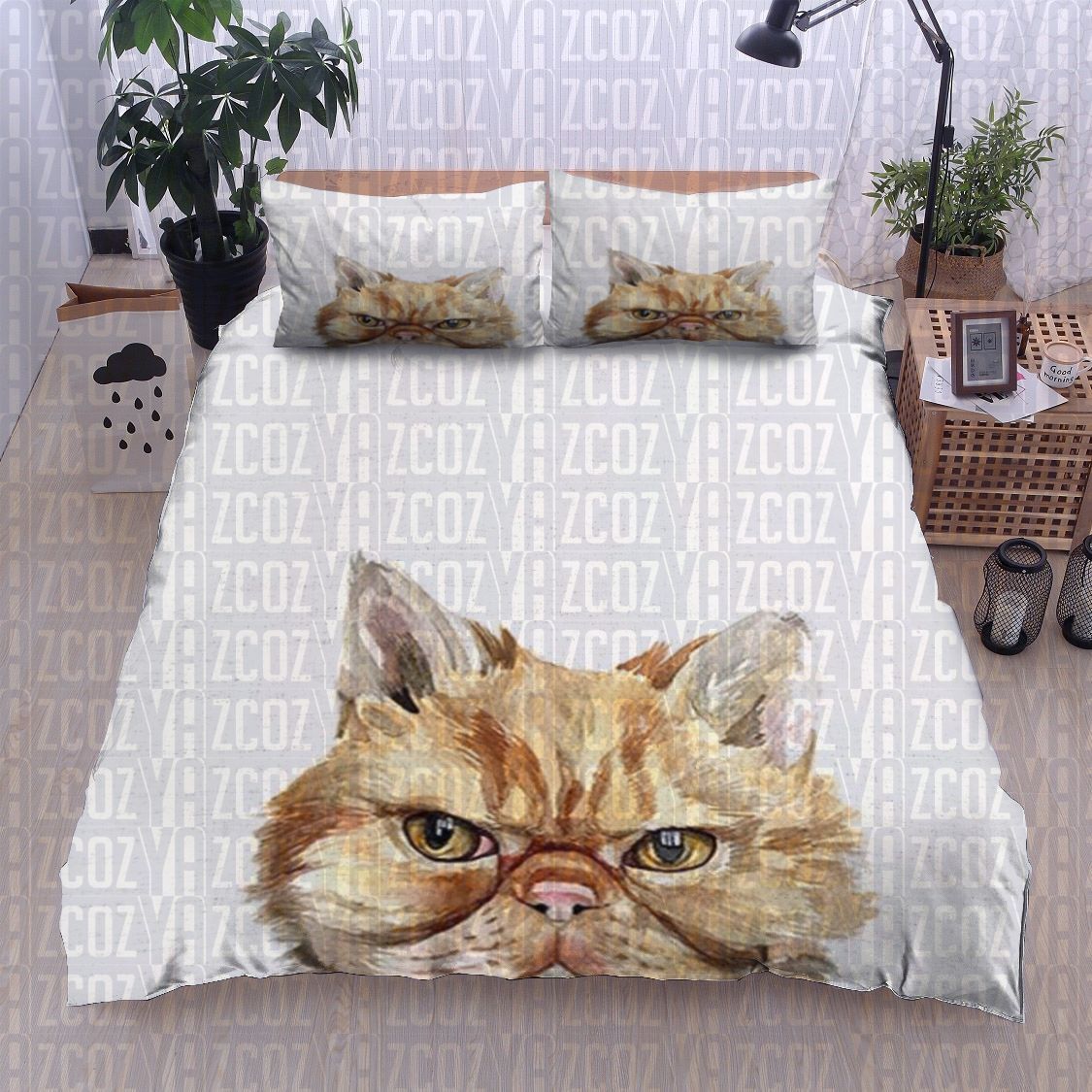 Yellow Cat Bedding Set