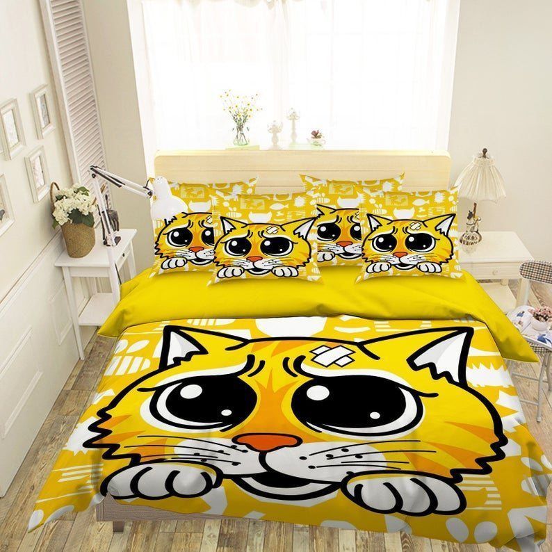 Yellow Cat Bedding Set