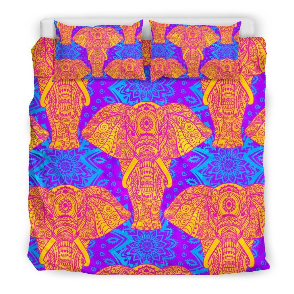 Yellow Elephant Mandala Bedding Set