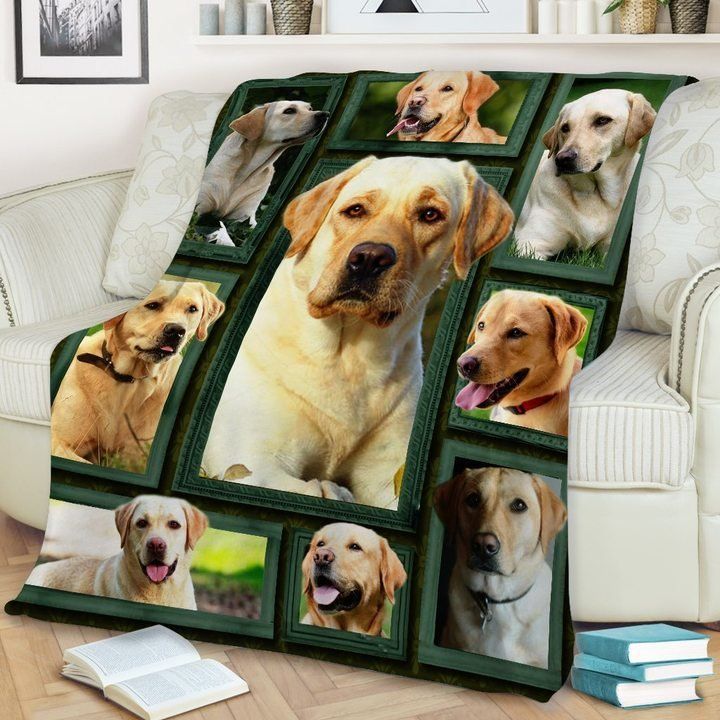Yellow Labrado Sherpa Fleece Blanket